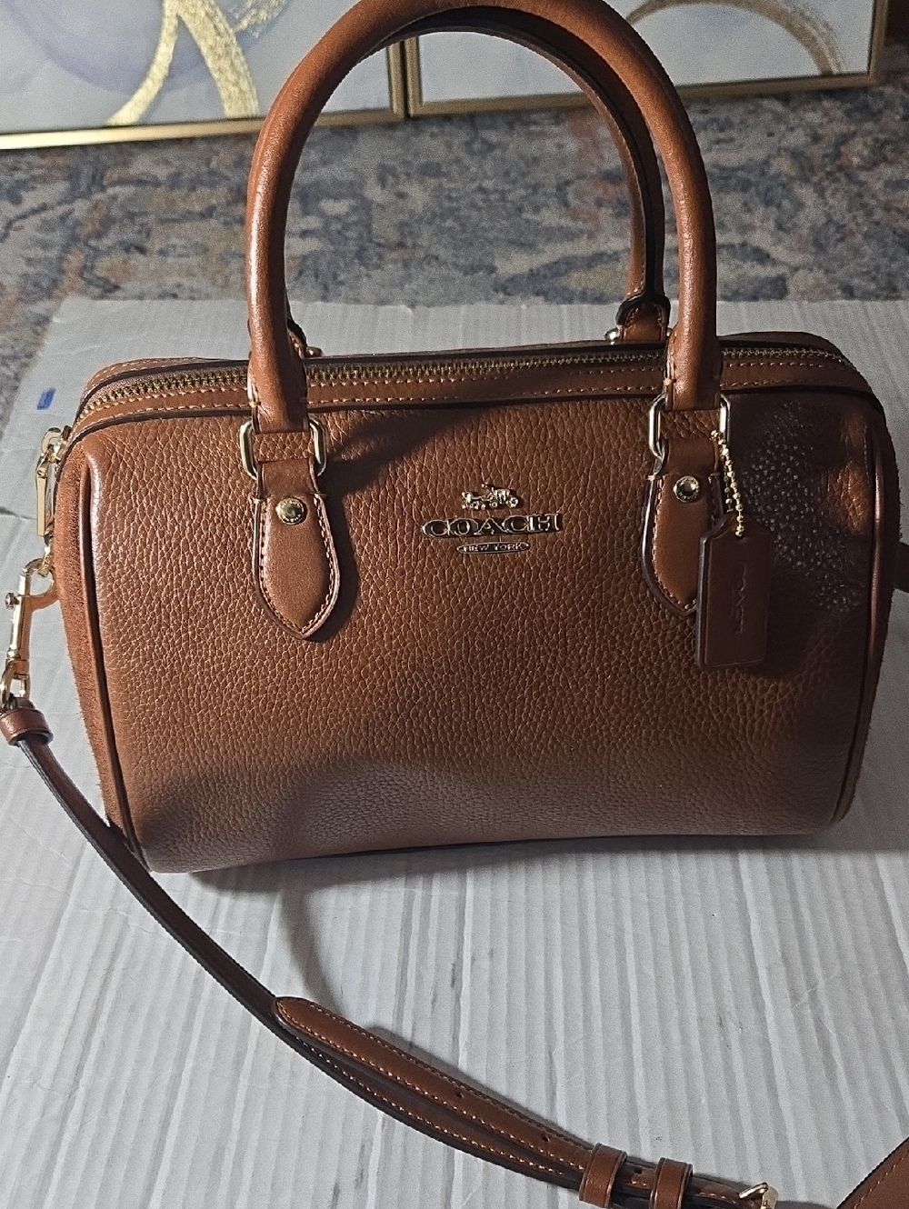 Coach Benet  Pebbled Leather Satchel with Removable Strap